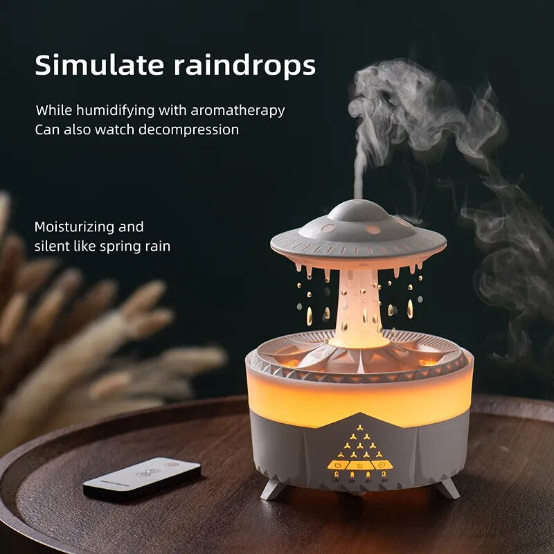 Rain Cloud Humidifier Colorful Night Light Essential Oil Diffuser