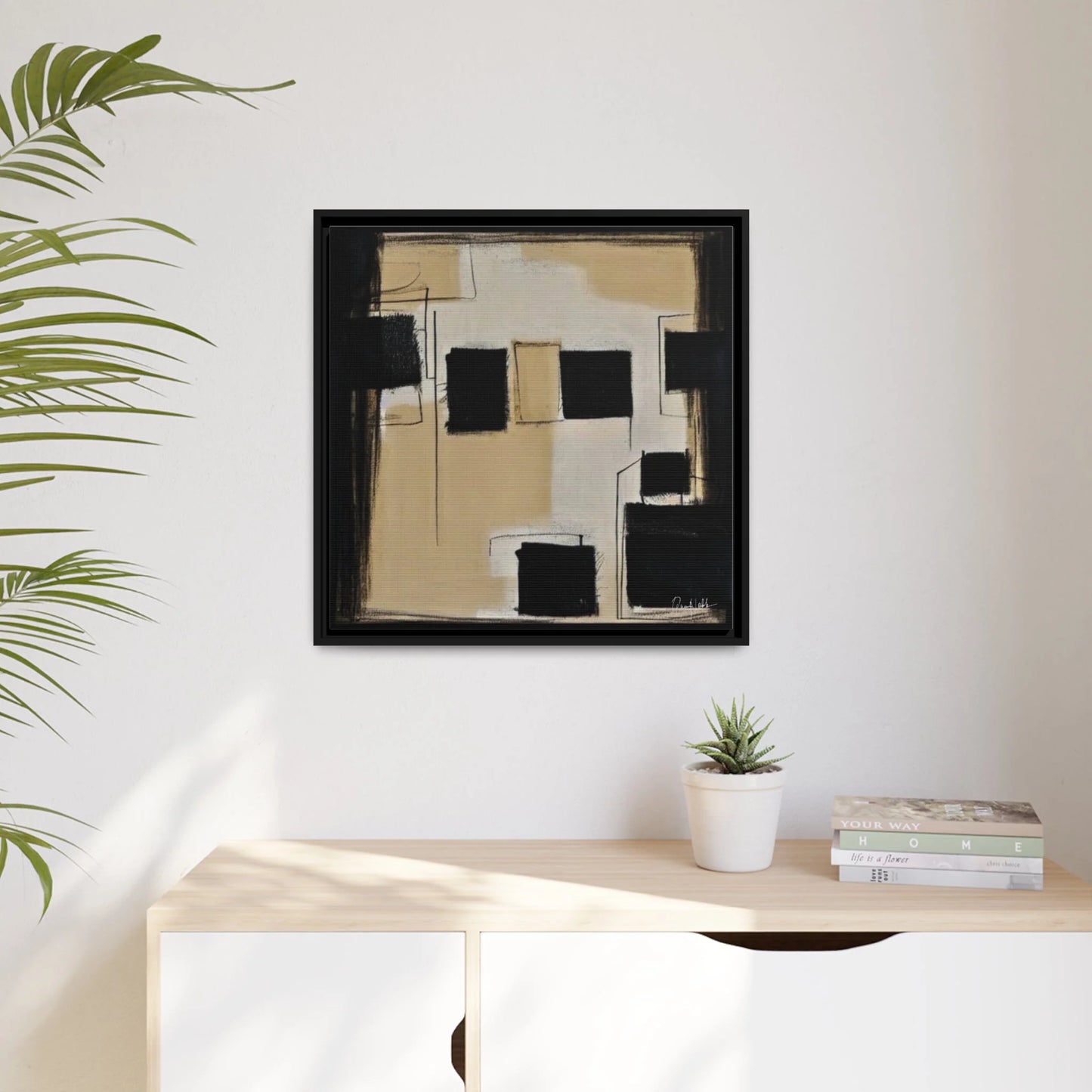 Contemporary Canvas Wall Art with Elegant Frame by Queennoble