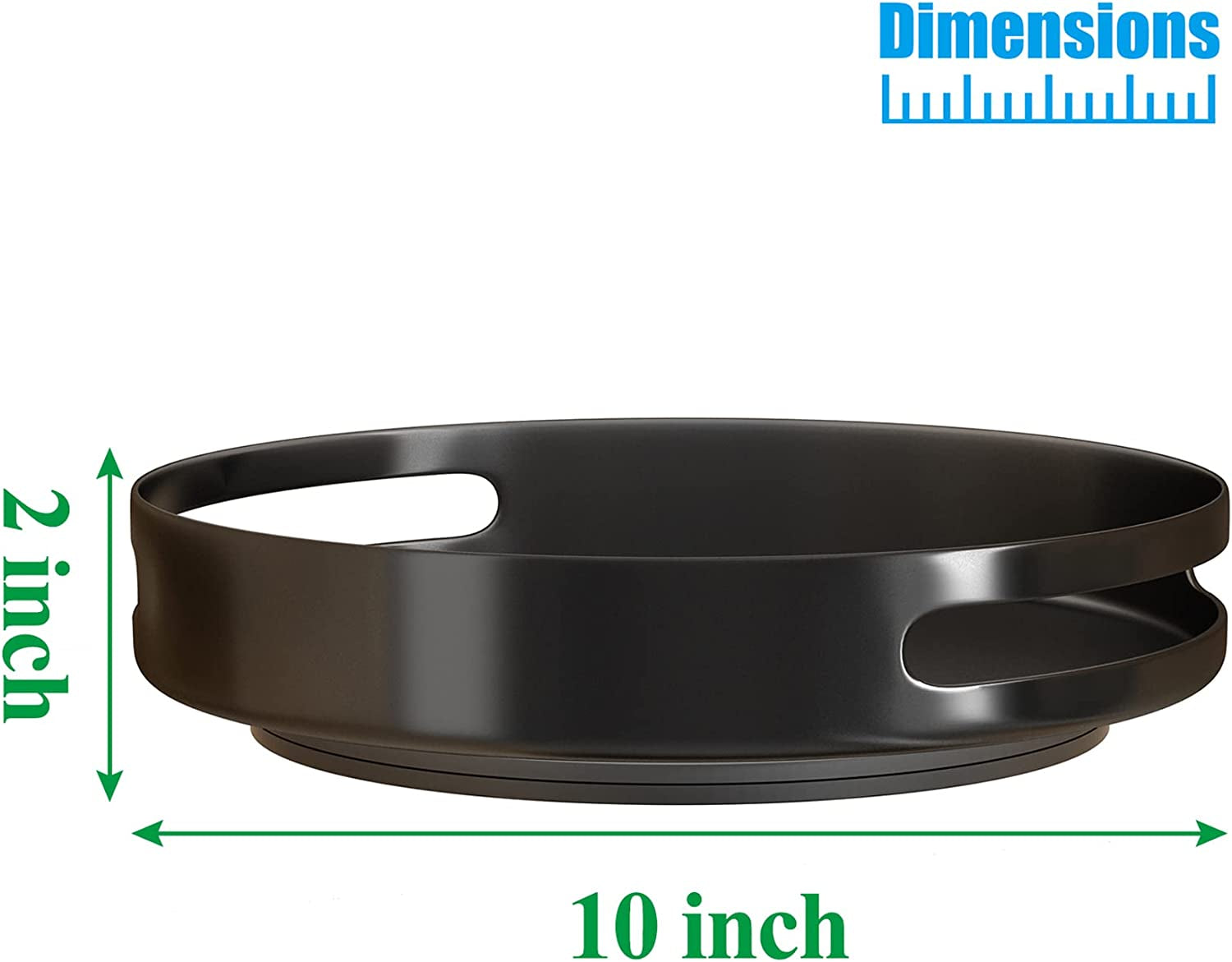 Professional title: "10 Inch Lazy Susan Metal Revolving Spice Rack - Kitchen Organizer and Storage Solution for Counters, Refrigerators, Pantries, Cabinets, and Cupboards - Black"