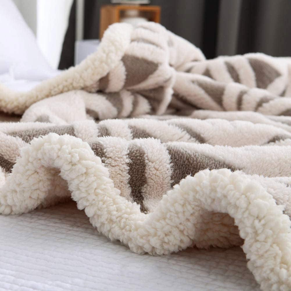"Luxurious  Sherpa Fleece Blanket - 71X80 - Fuzzy Soft Dual Sided Throw Blanket for Couch, Sofa, and Bed - Grey"