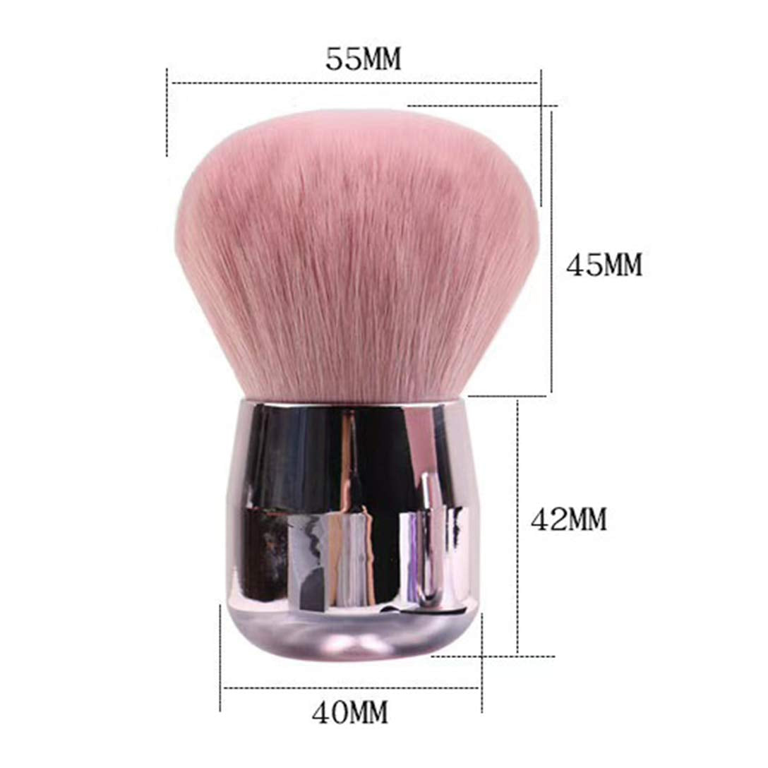 Large Mineral Powder Brush Foundation Brush Contour Brush Blush Brush Bronzer Brush Face Blender Buffing Blending Kabuki Makeup Brushes Thick and Dense Full Coverage (Round Top, Pink)
