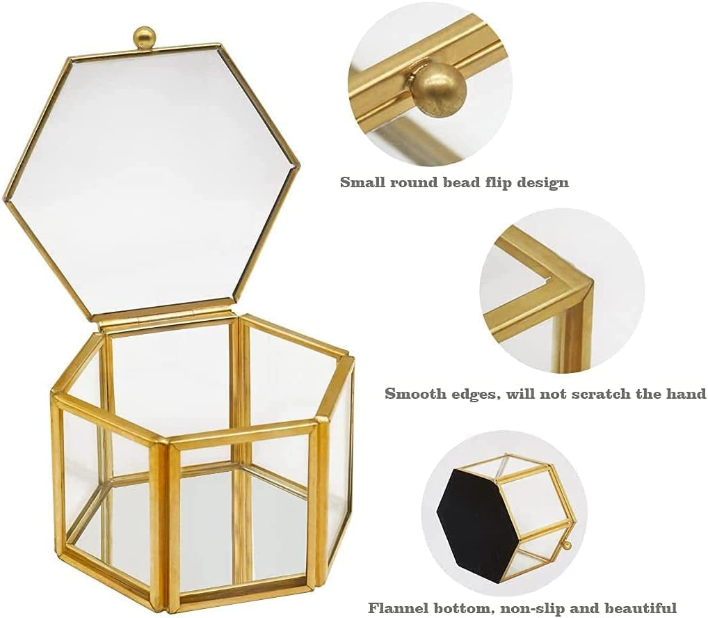 Golden Geometric Decorative Box