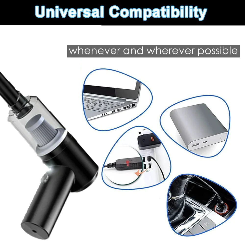 Portable Cordless Handheld Vacuum Cleaner - Powerful 120W, Ideal for Car, Home, and Auto Use