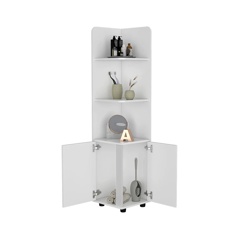 "Kairatu Freestanding Cabinet with One Drawer in White Finish"