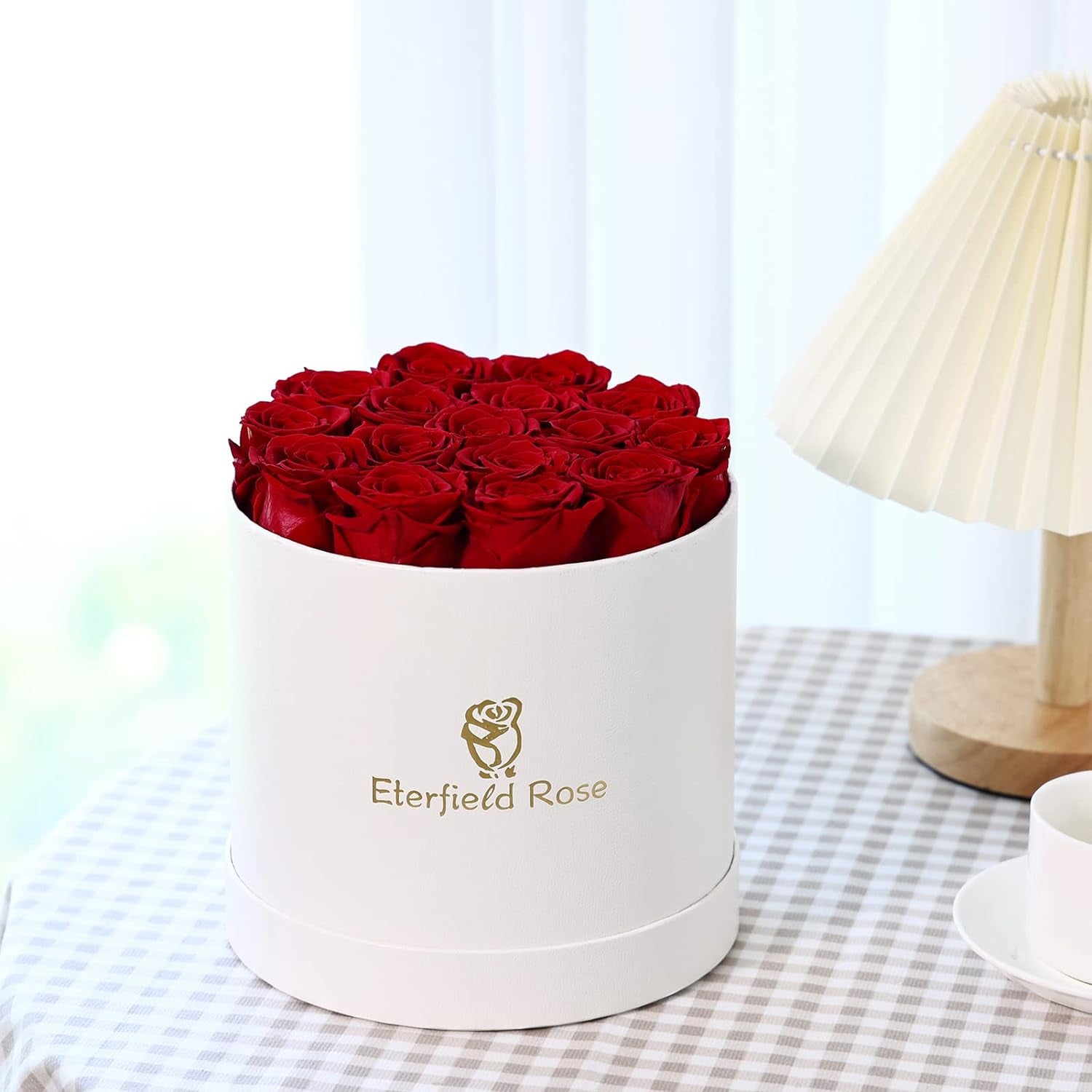 Forever Flowers Preserved Rose in a Box Real Roses 16-Pieces