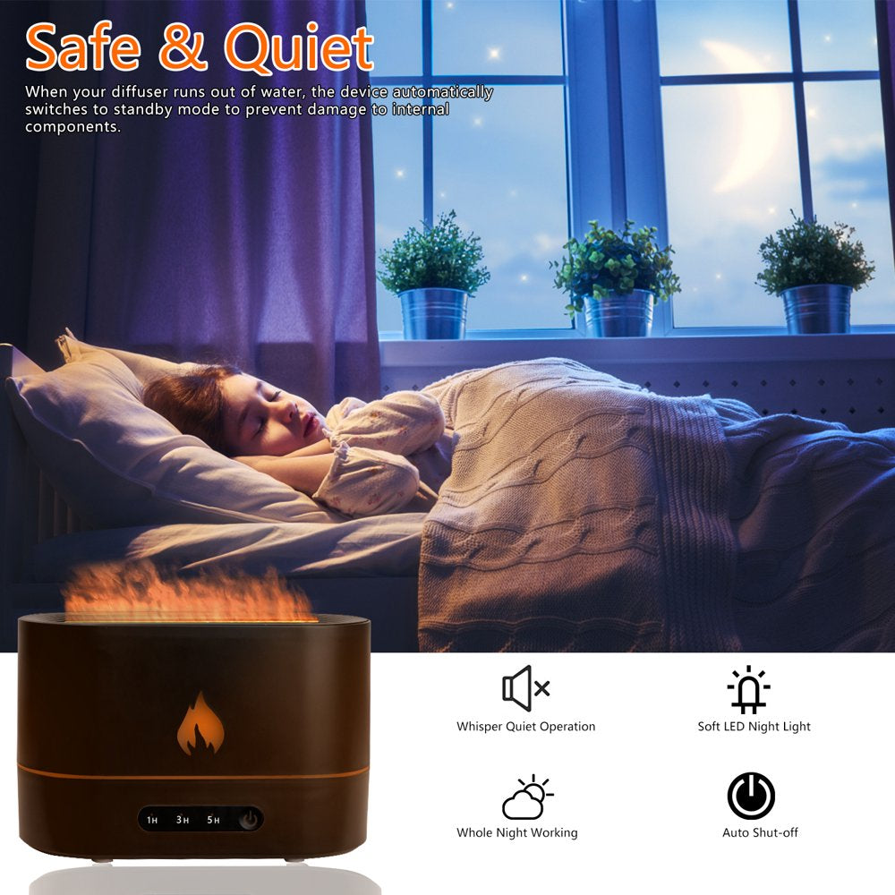 Humidblaze Humidifier with Flame Effect, 200Ml Humidifiers for Bedroom, Cool Mist Humidifiers for Baby Room, Mini Humidifier with Mini Humidifier for Apartment Essentials -Black