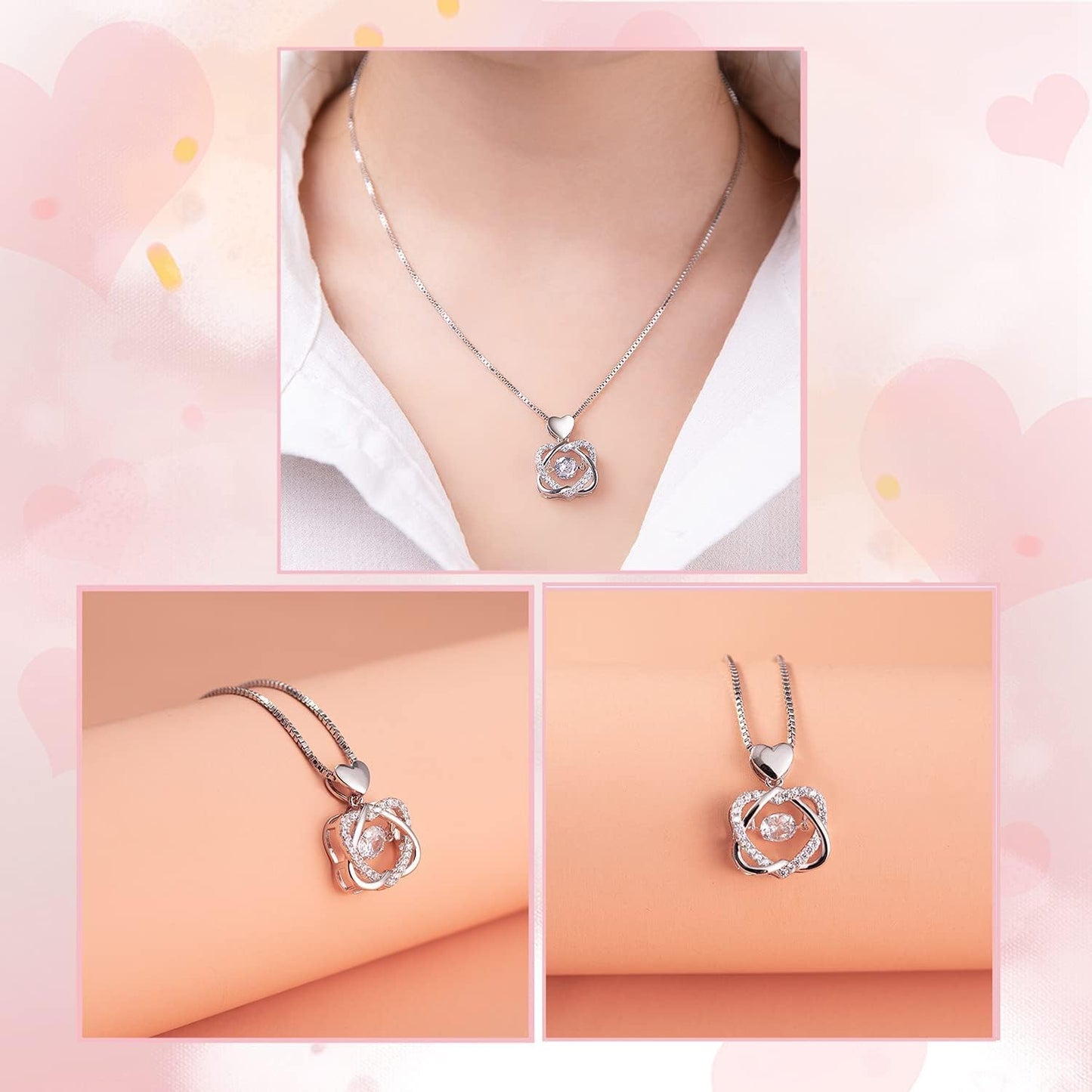 Eternal Love and Beauty Exquisite Preserved Real Rose Necklace