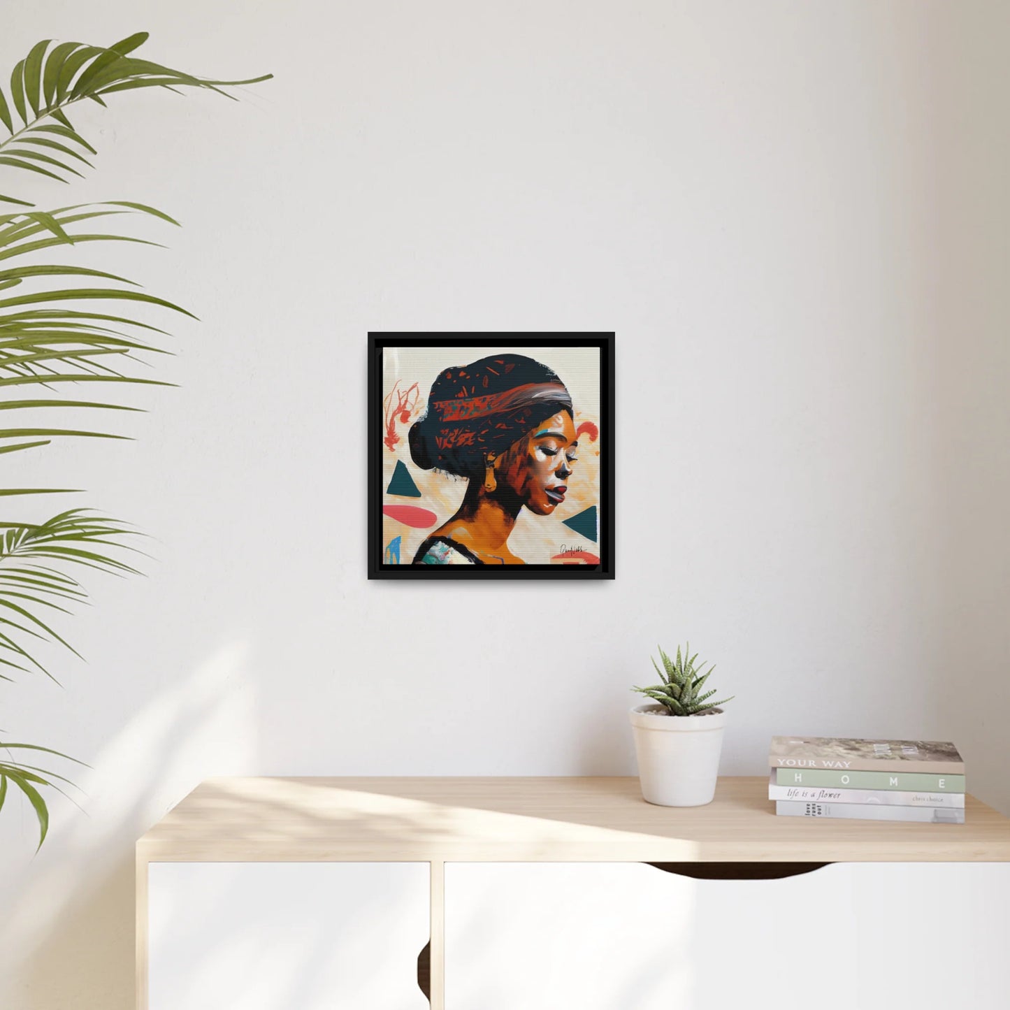 "African Queen Canvas Wall Art with Elegant Frame - Regal Queen"