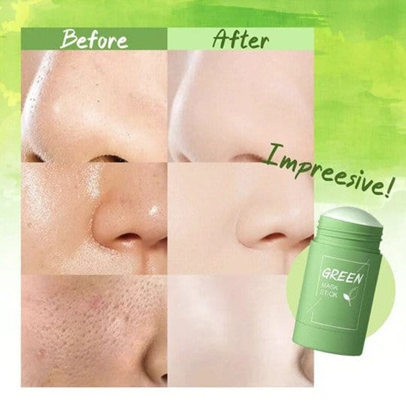 Green Tea Eggplant Oil Control Facial Mask Stick for Pore Shrinkage, Blackhead Removal, and Moisturizing Mud Mask