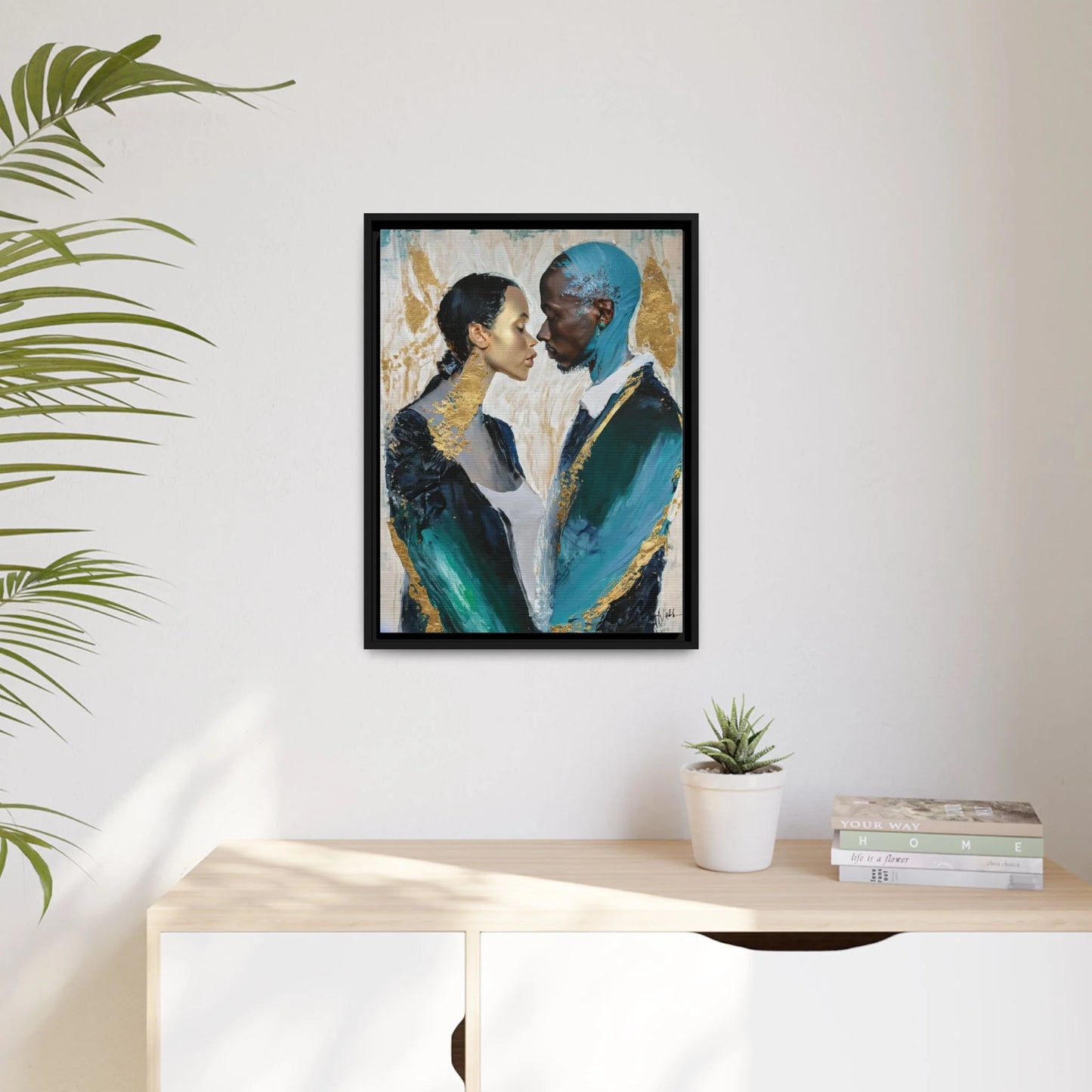 Romantic Embrace Canvas Wall Art by Queennoble