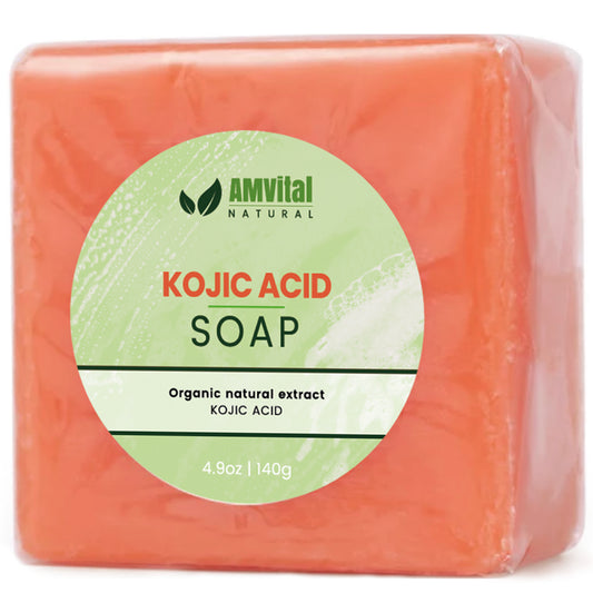 Natural Kojic Acid Soap Bar for Glowing, Radiant Skin - Face and Body Soap (4.9 Oz)