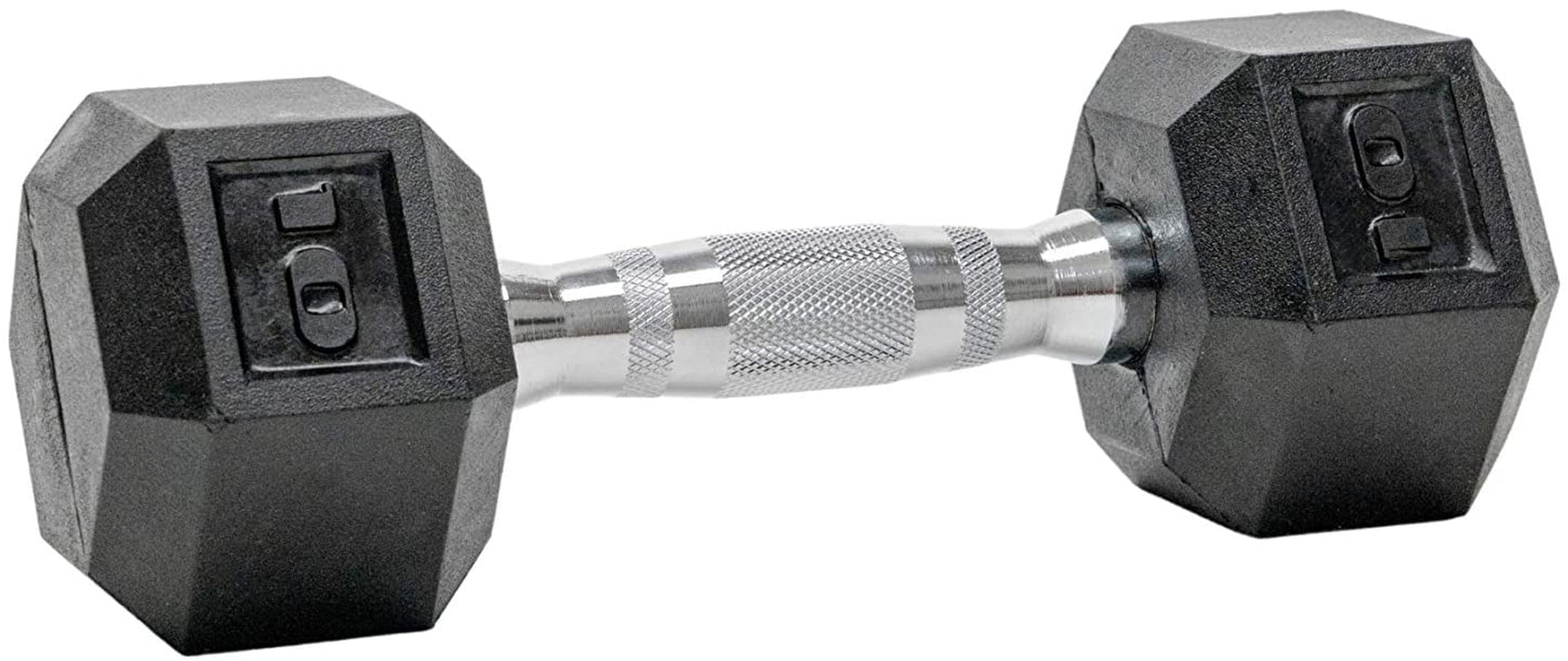 Hex Elite TPR Dumbbells - Rubber Dumbbells Designed with Chrome-Plated Steel Handles, TPU Heads, and Hexagon-Shaped Rubber-Encased Ends