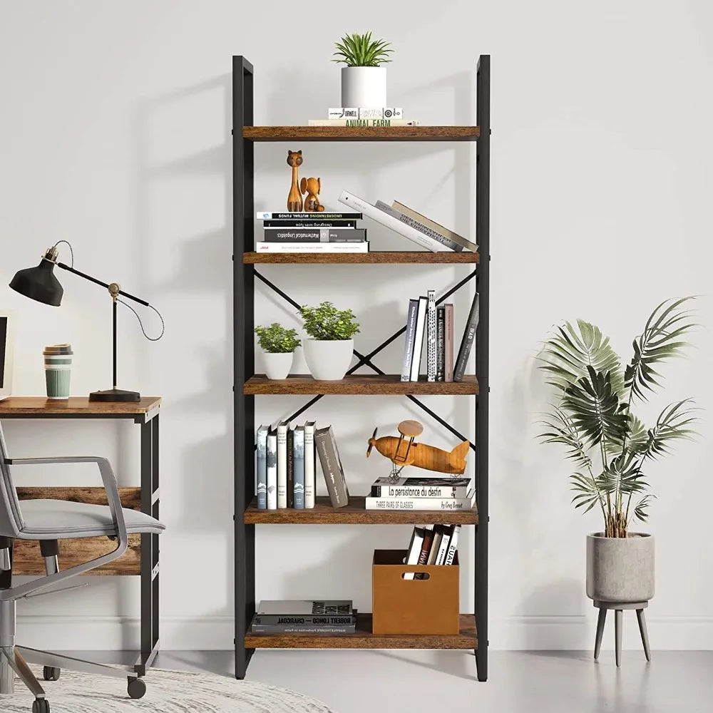 2023 New Dextrus 5 Tiers Ladder Classically Modern Bookshelf