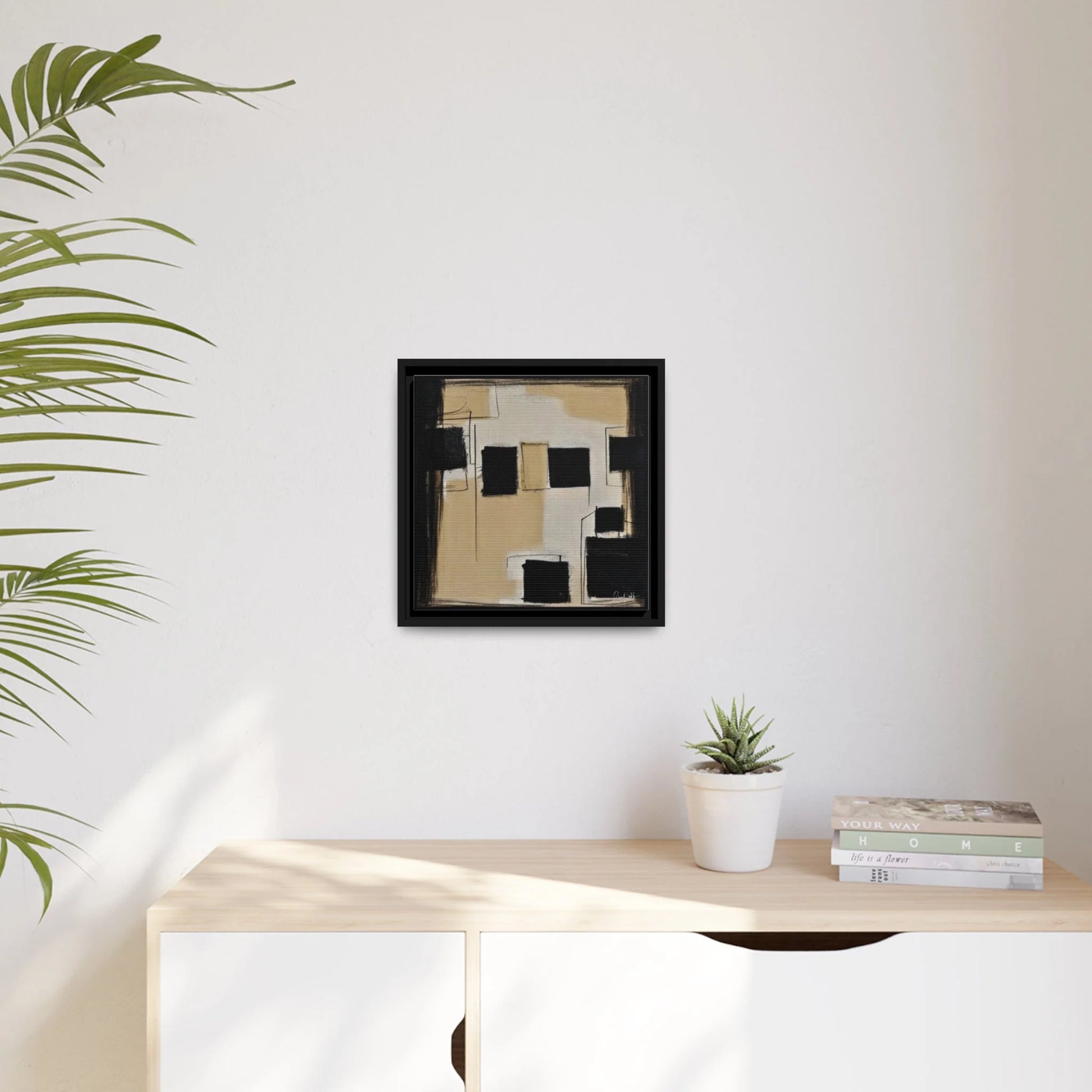 Contemporary Canvas Wall Art with Elegant Frame by Queennoble