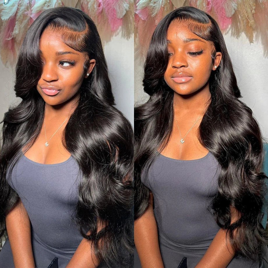 "Premium Quality 30-40 Inch Body Wave Lace Wig with 13X6 Lace Frontal - Brazilian Loose Water Wave Human Hair Wig with 5X5 Lace Closure, Ideal for Black Women"