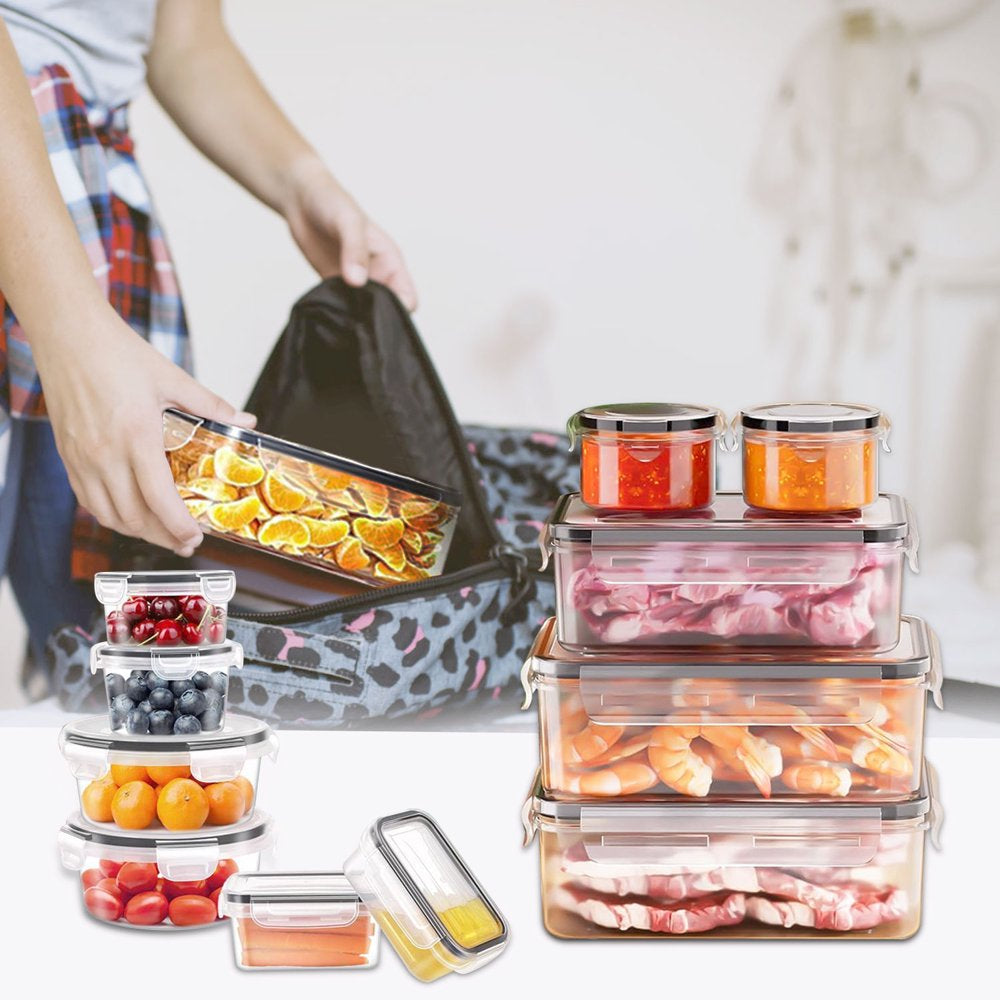 Professional Title: "Set of 24 Airtight Food Storage Containers with Lids - 12 Containers and 12 Lids - Ideal for Pantry and Kitchen Organization, BPA-Free and Leak-Proof Plastic Meal Prep Containers"