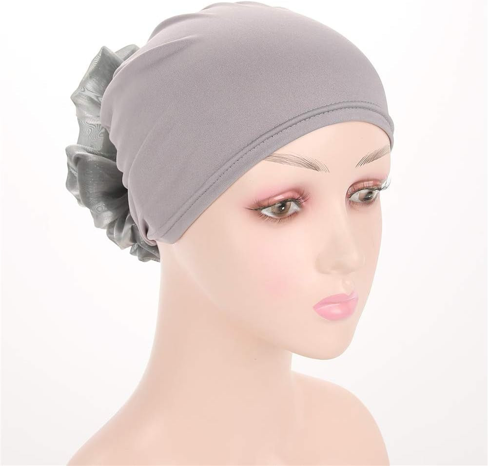 Women Flower Elastic Turban Beanie Head Scarf Wrap Chemo Cap Hat for Cancer Patient