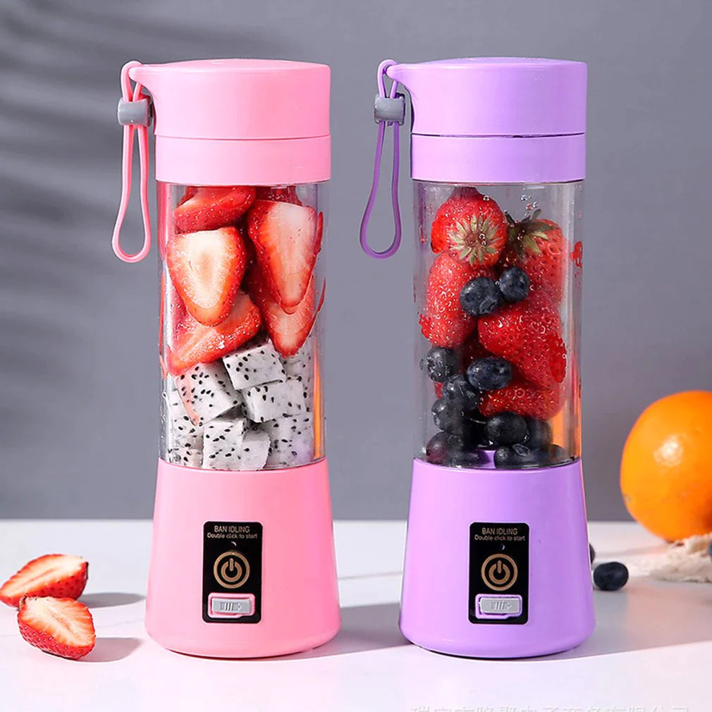 "USB Rechargeable Handheld Smoothie Blender: Electric Juicer for Fruit Mixing, Milkshakes, and More - Made with Food Grade Material"