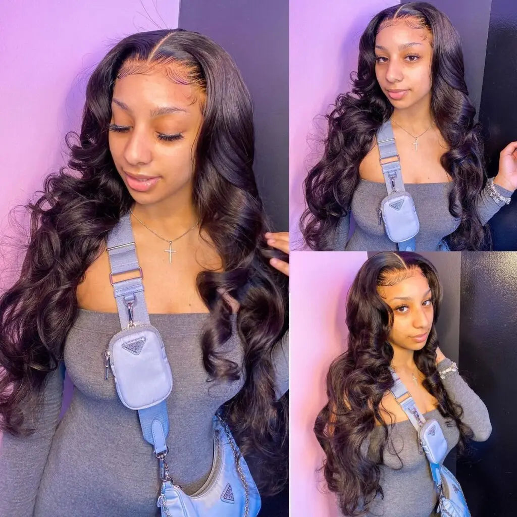 Professional Title: "Premium Brazilian Human Hair Lace Front Wig - Body Wave Texture, Glueless, 13x4/13x6 HD Lace, Available in 30-40 Inches"