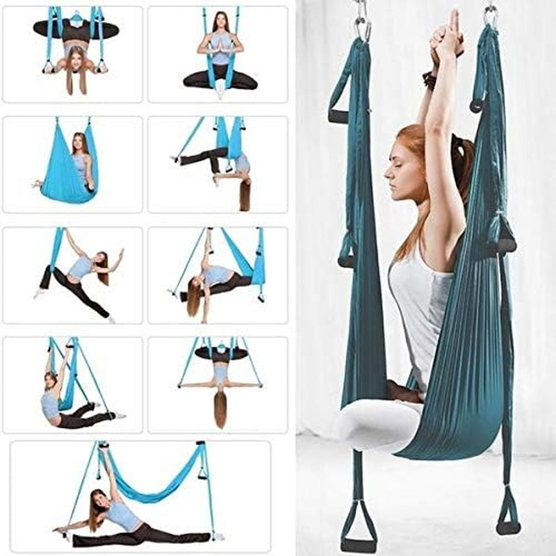 " Aerial Yoga Swing Hammock: Enhance Your Gym and Home Fitness Routine with this Flying Yoga Trapeze Sling and Inversion Tool"