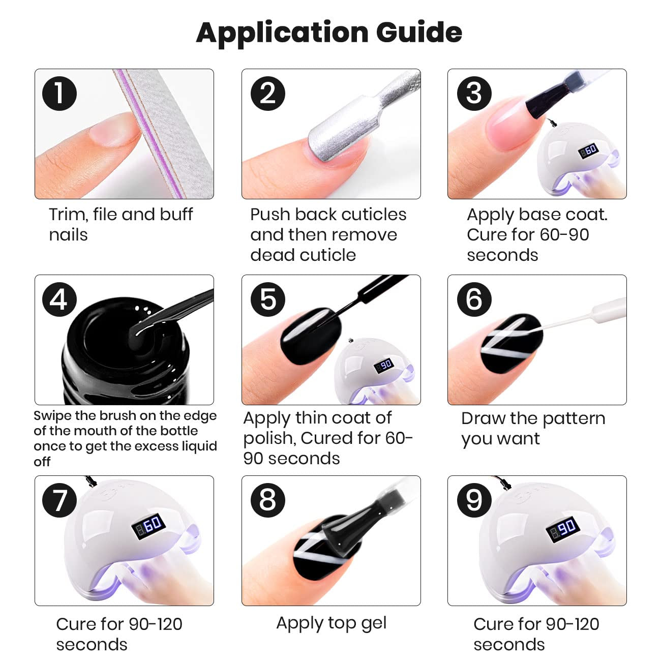 Liner Gel Polish for Black and White Nail Designs