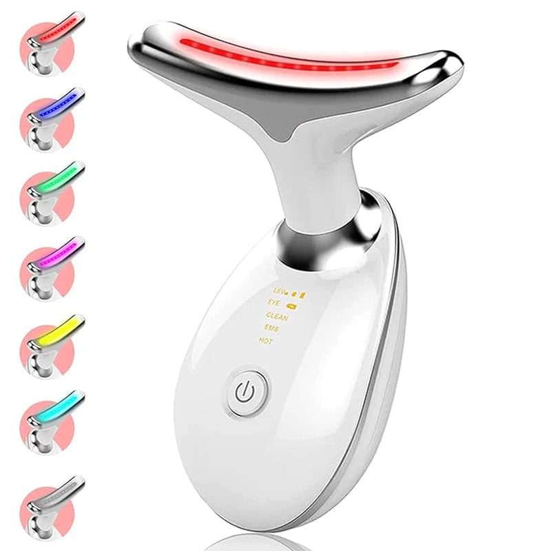 Neck Face Beauty Device, Facial Massager for Skin Care, Double Chin, with 3 Color Modes, Face Sculpting Tool, Thermal, Vibration, Microcurrent