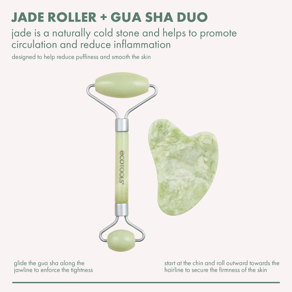 Authentic Jade, Premium Skincare Tools - 2 Piece Roller Bundle"